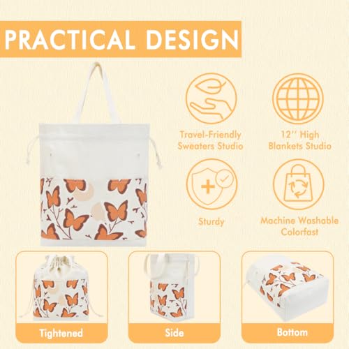 Yarn Bag, Portable Crochet Bag Organizer for Yarn Storage, Tangle-Free Handy Knitting Bag with Pockets, Holds Skeins and Long Tools Crochet Tote Bag