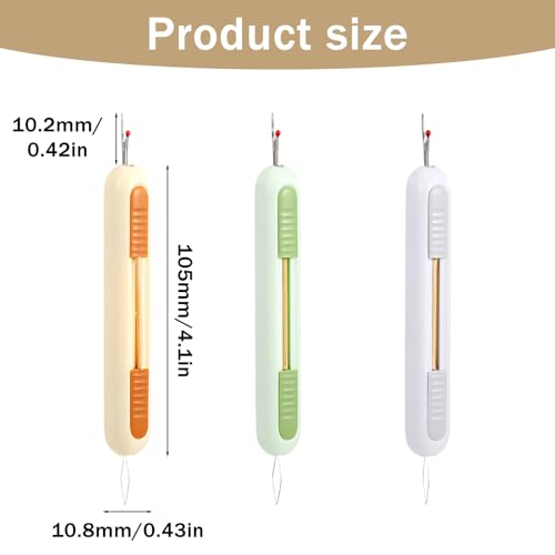 3 Pack Needle Threaders for Hand Sewing, 2 in 1 Needle Threader Seam Ripper Tool for Hand Sewing, Embroidery, Knitting, Cross Stitch