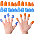 Zonon 20 Pcs Rubber Thimble Finger Protector,Blue,Orange - color: Blue,orange