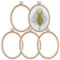 Framendino, 5 Pack Embroidery Hoops 7.5x5.9 Inch Imitated Wood Display Frame Oval Cross Stitch Hoop Ring for Hanging Ornaments - color: 7.5 x 5.9"