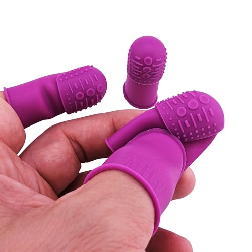 Comfortable Soft Flexible Thimbles | THIK-Grip Thimble | Small (3) - Medium (3) - Large (3) | Magnetic Sewing Needle Holding Wristband (1) - color: Thik-grip Thimbles - Wristband, size: All Sizes Included