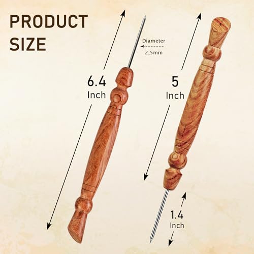 SAVINA 2-Piece Wooden Stiletto & Pressing Tool for Sewing & Quilting - color: 2 Pieces