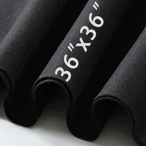 HaoFeijh Black Felt Fabric 36 * 36 Inch Wide 1.6mm,Fabric Sheets Soft Woven Acrylic Craft Fabric for DIY Craft Work Sewing Patchwork,Craft Felt - color: Black, size: 1