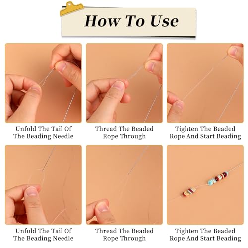 4Pcs Bead Spinner Needles Big Eye Beading Needles Stainless Bead Needle,Bead Needles for Jewelry Making Bracelet Necklace Jewelry Making (Needle) - size: 4pcs