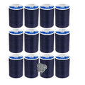 Coats & Clark Dual Duty All Purpose Sewing Thread 230A 400 Yards Each Spool 12 Pack Bundle with Bella's Crafts Needle Threaders (Navy) - color: Navy