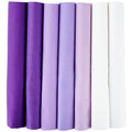 7PCS Solid Color Cotton Fabric Squares 20" x 20" Fat Quarter Fabric Bundles Craft Fabric for Patchwork Sewing Quilting Crafting DIY (Purple) - color: Purple