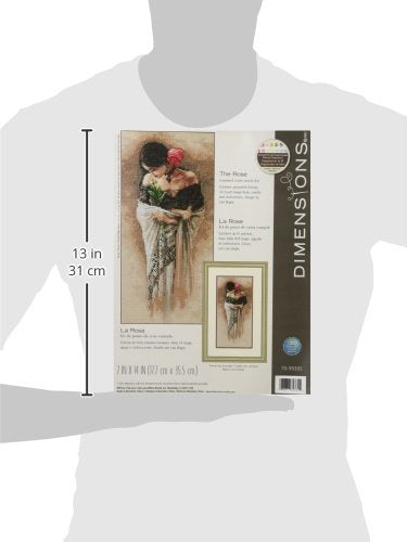 Dimensions Woman with Rose Counted Cross Stitch Kit, 14 Count Beige Aida, 7'' x 14'' - color: Rose Flower