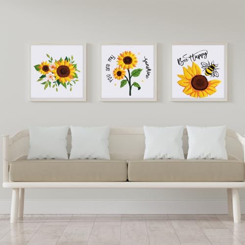Louise Maelys 3 Set Summer Sunflower Embroidery Kit for Beginners Floral - color: kit-13