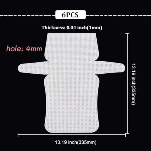 WADORN 6Pcs DIY Plastic Mesh Canvas Sheets for Crochet Purse Making