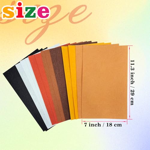 Jtnohx Felt for Crafts, 16 Pcs Felt Fabric, 7"×11.3" Stiff Felt Sheets, Craft Felt Square for Sewing (Brown White Black Series) - color: Brown Series