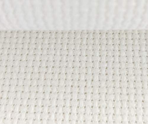 KCS 16CT Counted Cotton Cross Stitch Aida Cloth Fabric (White, 59" x 1 Yard) - color: White, size: 59" x 1 Yard