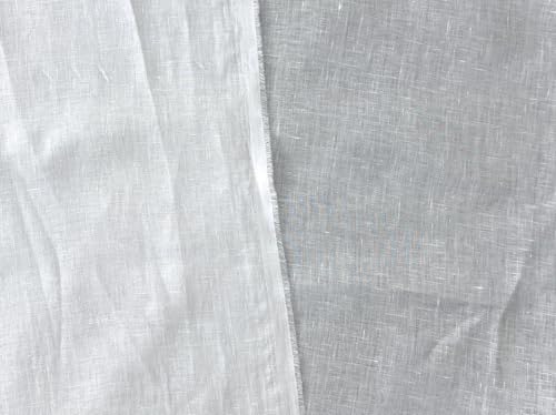 100% Linen Fabric – Lightweight White Color – Pre-Washed Soft & Breathable – 52" Wide – by The Linen Lab (White, 3 Yard pre Cut) - color: White, size: 3 yard pre cut