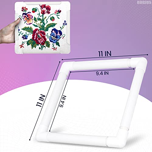 Plastic Cross Stitch Frame, Square Snap Embroidery Hoop for Quilting