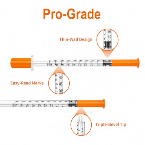 0.5 ml syringe 30G 5/16" with needle, disposable syringes 0.5ml, 100 Pack - size: 0.5ml-30G 5/16", style: 100 Pack