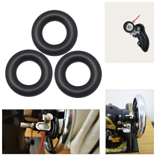 TorSor 10 Pack Bobbin Winder Tire Rubber O Ring Replacement Winding Wheel Spanner Cover Belt for Old Vintage Singer Sewing Machine Brother Sear Kenmore Janome Babylock