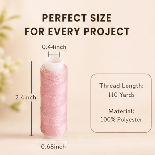 Polyester Sewing Thread 110 Yards Each 10 Colors Assorted Threads - color: Set 2