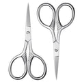 Stainless Steel Small Scissors with Textured Handle - All Purpose for Arts, Crafts, Sewing, Office & Kitchen, Sharp & Durable Cutting Tools -2Pcs - size: 2 Pieces Small Scissors