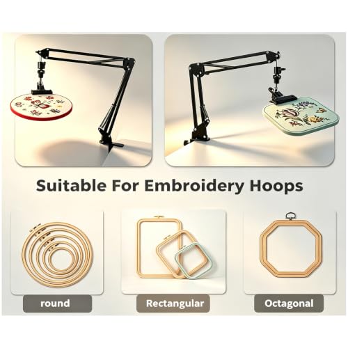 Embroidery Hoop Holder Adjust Embroidery Hoop Stand Metal Embroidery Stand Folding Embroidery Stand Cross Stitch Stand Hands, Suitable for Embroidery Hoops