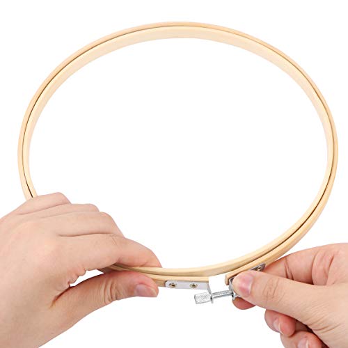 Embroidery Hoop, KISSBUTY 7.9 inch/ 20cm Bamboo Embroidery Hoop Round Bamboo Circle Cross Stitch Hoop Ring for Art Craft Handy Sewing (1)