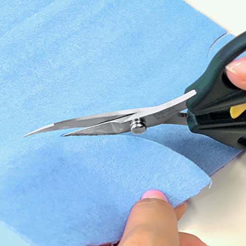 CANARY Spring Loaded Craft Scissors 6.3" [Thin Curved Sharp Tips], Made in JAPAN, Razor Sharp Japanese Stainless Steel Blade, Black - size: Spring (Sharp -Curved/Thin-)