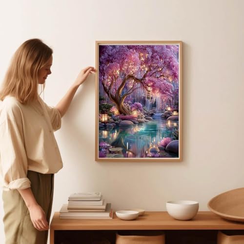 Fantasy Forest Stamped Cross Stitch Kits for Adults - Embroidery Kits for Beginners Adults,11 CT Patterns Dimensions Counted Cross Stitch Kits for Adults Arts Craft 12x16 inch - color: Cross stitch-36