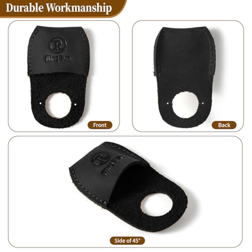 RingSun Thumb Guard Wood Carving Tools, Leather Finger Protector, Handmade Carpenter Working Carving Kit Accessories - color: Black