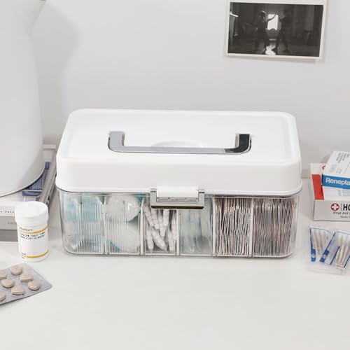 Plastic Bandages Organizer with Lid and Adjustable Dividers - size: 1 Pack