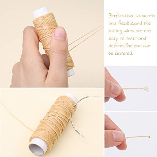 Waxed Thread, Upholstery Needle and Thread 32 Yards Natural Color - color: Natural Color, size: 32Yard