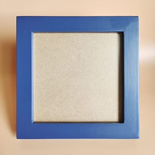 6x6 Picture Frames Blue Solid Wood Frame, Plastic Panel (Film Needs to be Removed) Table or Wall.Front Window Opening 5.5x5.5 inch. - color: Blue, size: 6x6