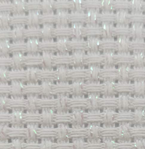 19" x 28" 11CT Counted Cotton Aida Cloth Cross Stitch Fabric (White Opal) - color: White Opal