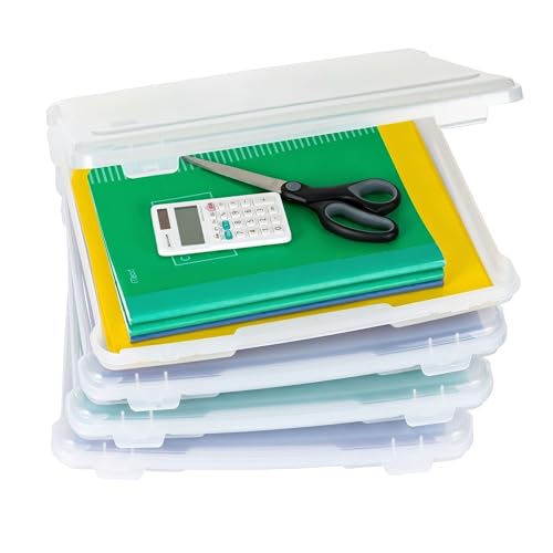 IRIS USA Board Game Storage |Made in USA| Slim Craft Case (4-Pack) - Clear - size: 4 Pack