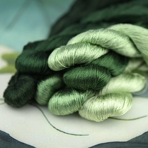 Natural 100% Silk Thread, Handmade Embroidery Thread Silk Floss 7 Colors 110m Each (19) - color: 19