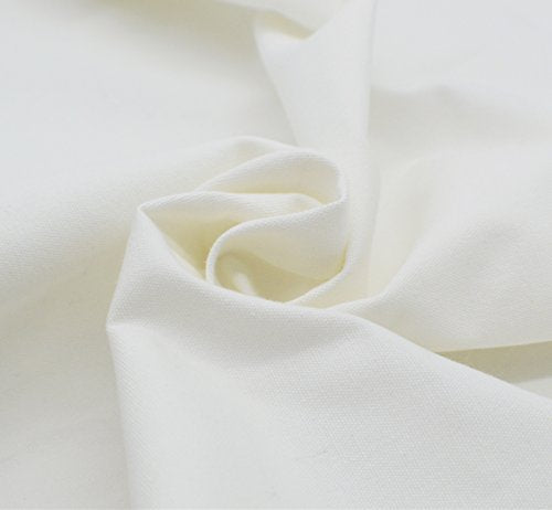 iNee 100% Cotton Fabric for Embroidery, 20 by 60-Inch, Cream - color: Cream