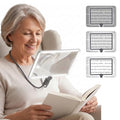 Neck Magnifying Glass with Light, 3-in-1 5X Magnification, 48 LEDs, Acrylic Lens, Adjustable Gooseneck, 3 Color Brightness Settings, Rechargeable, for Seniors Reading & Craft (Grey)