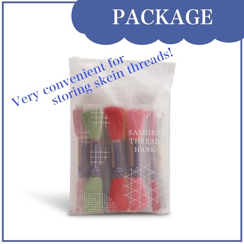 Daruma Sashiko Mini Skein Thread Set 100% Cotton Embroidery Floss for Hand Stitching and Crafts | Zipper Bag & 3 Bird Thread Cards | Made in Japan (20 Colors/Thin) - color: 20 Colors / Thin