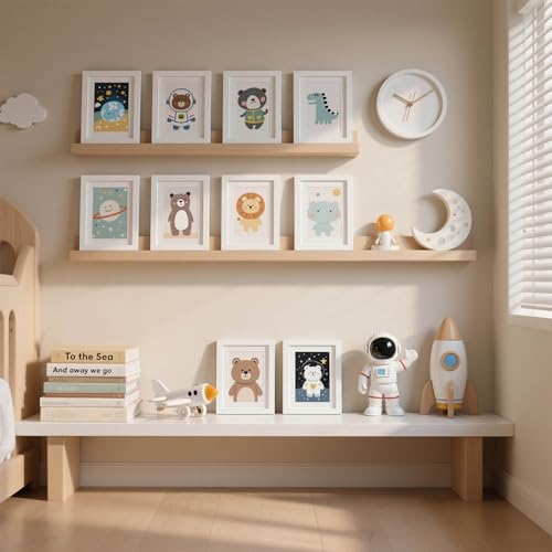 HappyHapi 5x7 Picture Frames Set of 10, Wall or Tabletop Display, White - color: White, size: 5x7 inch
