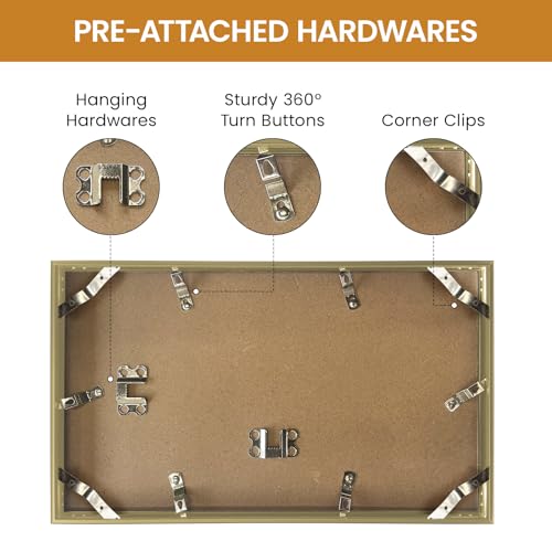 6x12 Aluminum Metal Picture Frame,Tempered Glass Gold Photo Frame 6x12 for Family Photo,Posters,Art,Document to Wall Mount Horizontally or Vertically - size: 6x12