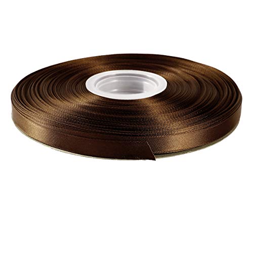 ITIsparkle 3/8" Inch Double Faced Satin Ribbon 50 Yards-Roll Set for Gift Wrapping Scrap Books Party Favor Hair Braids Baby Shower Decoration Floral Arrangement Craft Supplies, Brown Ribbon - color: Brown