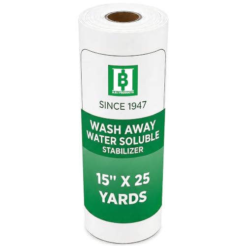 HBI Wash Away Water Soluble Embroidery Stabilizer Roll, 15 in x 25 yd - size: 15" x 25 Yds