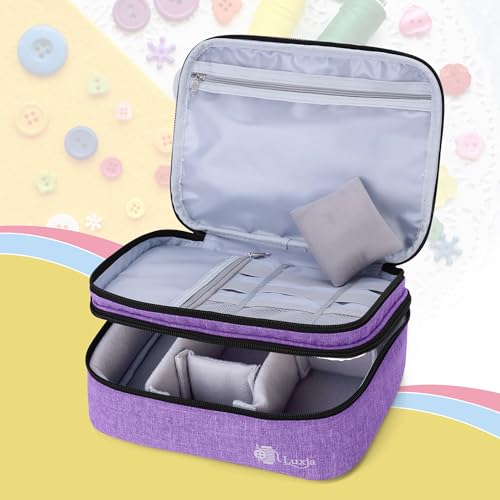 Luxja Double-Layer Medium Sewing Organizer, Purple - color: Purple, size: Medium