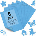 IONTACH 9" X 12" Soft Felt Sheets 1.6mm Thick (6 Packs, Sky Blue) - color: Sky Blue