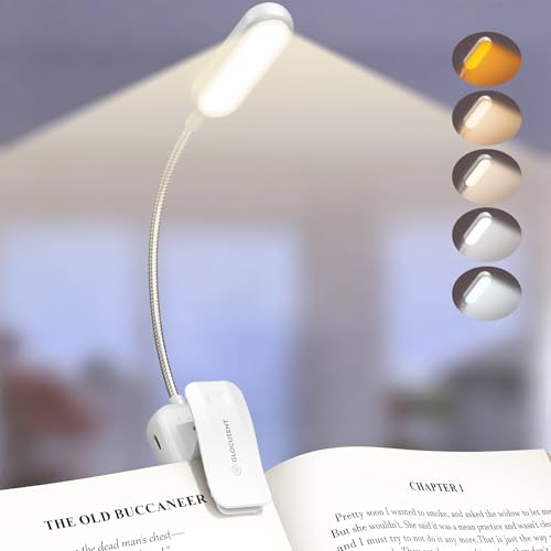 Glocusent 20 LED Reading Lights for Books in Bed, Eye Caring Reading Light - color: White, size: Upgraded