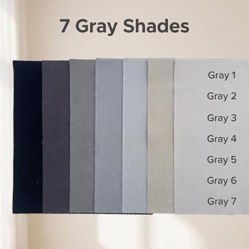 Gray Solid Cotton Fabric Layer Cake 10" x 10" Precut Quilt Squares, 42 Pcs (7 Shades x 6 Each), Neutral Quilting Fabric for Sewing Patchwork Crafts - color: Gray, size: 10 inch x 10 inch
