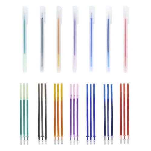 7-Color Heat Erasable Fabric Markers with 21 Refills, Extra-Fine 0.5mm Tip for Sewing, Quilting, Embroidery, Crafts & DIY Projects - color: 28pcs