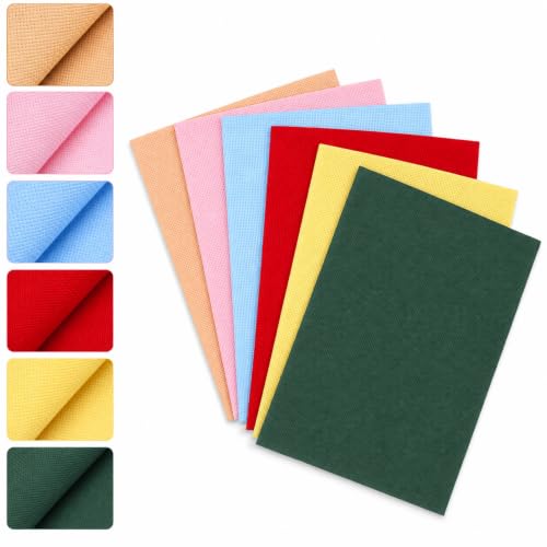 6 PCS Colorful Aida 14 Count Cross Stitch Fabric Set – 12x18 Inch Multicolor Cotton Embroidery Material Fabric Premium Aida for Needlework Embroidery Cloth Kit for DIY Projects & Crafts - color: 6 Colors
