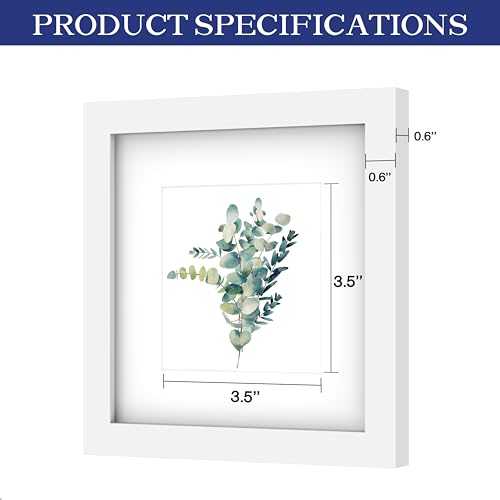 An&He 6x6 Picture Frames Set of 6, Displays 4x4 with Mat or 6x6 Without Mat Photos, Square Collage Wall Decor for Gallery, Tabletop & Wall Decor, White - color: White-6, size: 6x6