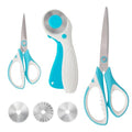 MAUFORE Blue Professional Sewing Scissors and Rotary Cutter with Blades Set - color: Blue