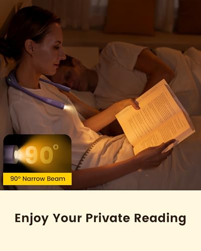Glocusent Neck Book Light, Rechargeable Neck Lights for Crafts Reading - color: Purple