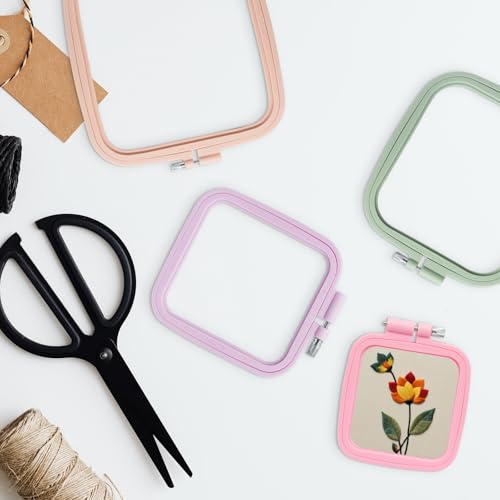 Marvexi 5Pcs Square Plastic Embroidery Hoops - size: 5pcs