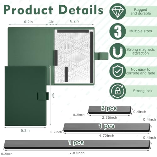 Flutesan 1 Pcs Knitting Pattern Holder, Folded Size 6.1 x 9 Inch, Green - color: Green, size: Folded Size 6.1 x 9 Inch